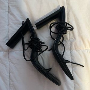 Lace up tie heels